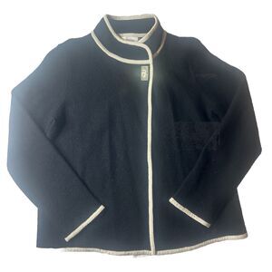 Calvin Klein L Women’s Wool Blend Top Button L/S Cardigan Boiled Wool Black